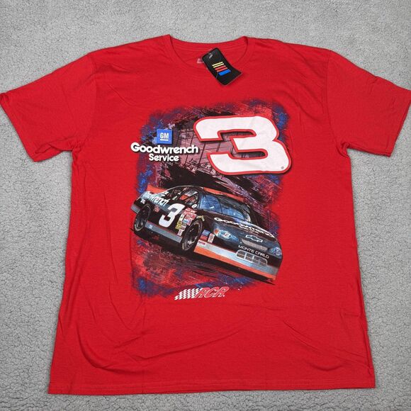 Dale Earnhardt Sr Shirt Mens XL Red NASCAR Racing GM Goodwrench 3 Chevy Tee NWT - Picture 1 of 10